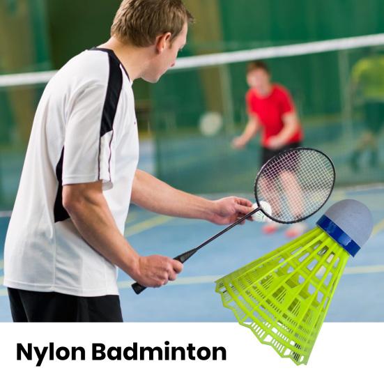 10 шт. нейлоновые воланы для бадминтона, стабильные, прочные, нейлоновые воланы с перьями, молодежные игроки, для тренировок по бадминтону в помещении и на открытом воздухе