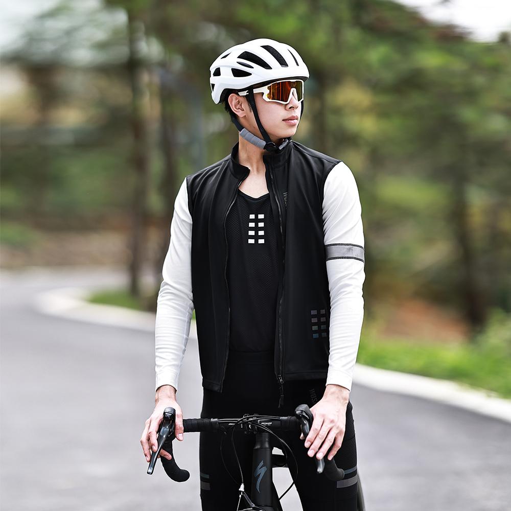 Wosawe Winter Men Cycling Set Thermal Fleece Soft Shell Jacket High Stretch Bicycle Riding Long Pants Warm Outdoor Sports Wear