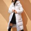 Fila Однотонный Логотип Простой Повседневный Длинный Пуховик с Капюшоном Женская верхняя одежда Белый F11W249906FWT