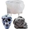Skull Snake Head DIY Epoxy Resin Mold  Double Snake Silicone Molds Halloween Haunted Horror House Desk Decor Candle Mold