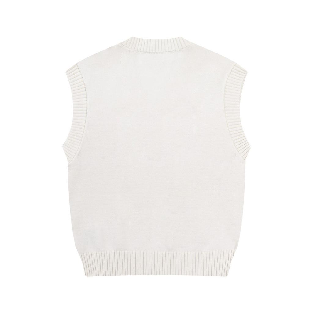 AMI Новый осенне-зимний свитер-жилет для пары с V-образным вырезом без рукавов и надписью «Красное сердце»