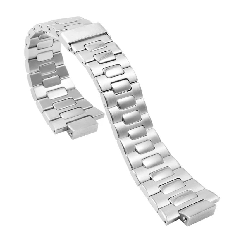 Solid Stainless Steel Watch Band for Patek Philippe Nautilus 5711 5712 5726 Watch Straps Accessories Convex Interface 25*13mm