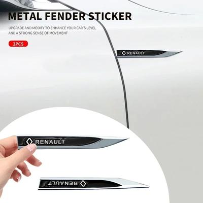 3D Metal Car Emblem Logo Fender Blade Decal Badge Car Body Protective Sticker For Renault Clio Laguna 2 Megane 2 3 Duster RS R444