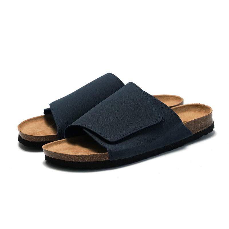 Мужские тапочки из пробки Ruizu: Модные шлепанцы из матовой кожи для пляжа или повседневной носки.