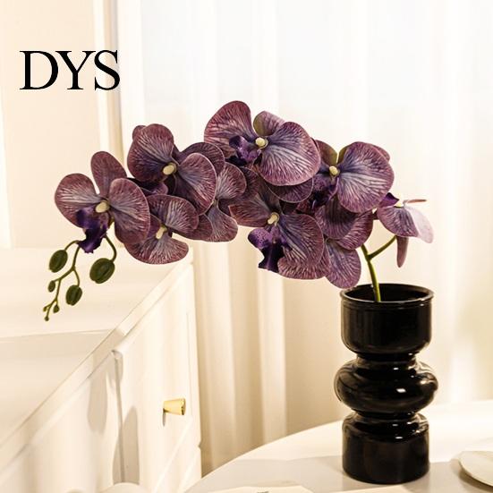 Natural Look Silk Orchid Stems Artificial Phalaenopsis Flowers 10-Head Stem 3D Printing Realistic Orchids Living Room Flower Arrangement for