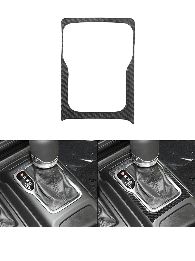 Carbon Fiber Car Gear Shift Panel Trim Cover Frame Decoration Stickers For Jeep Wrangler JL 2018-2025 Gladiator 2020-2025