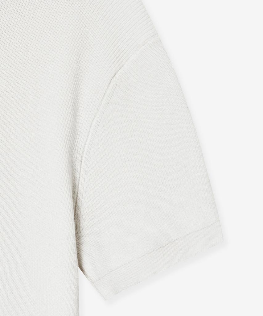 VTWO Washable Henley Neck Half Knit (Ivory)