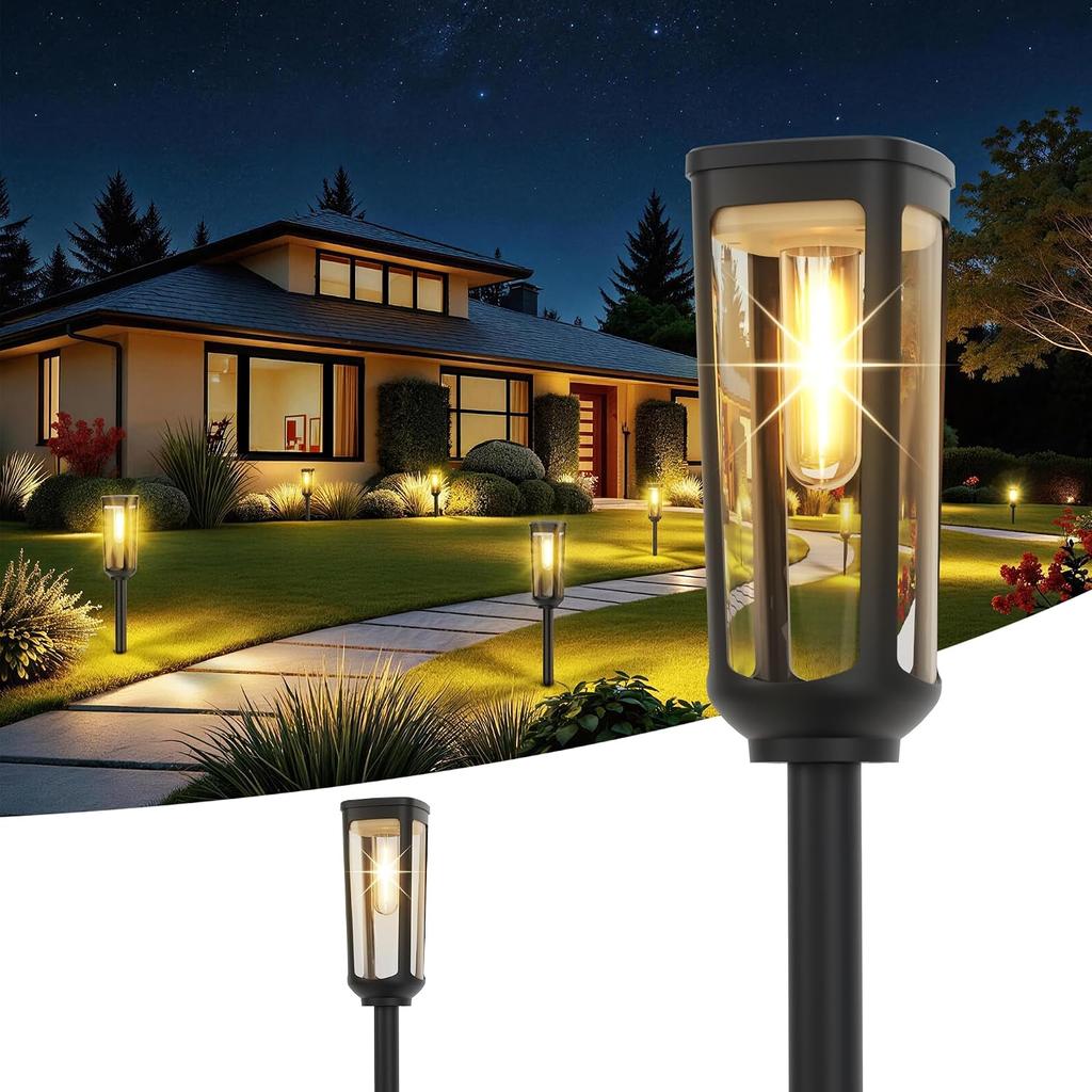 JEJOT Solar Pathway Lights Outdoor Waterproof, 8 Pack Solar Walkway Lights