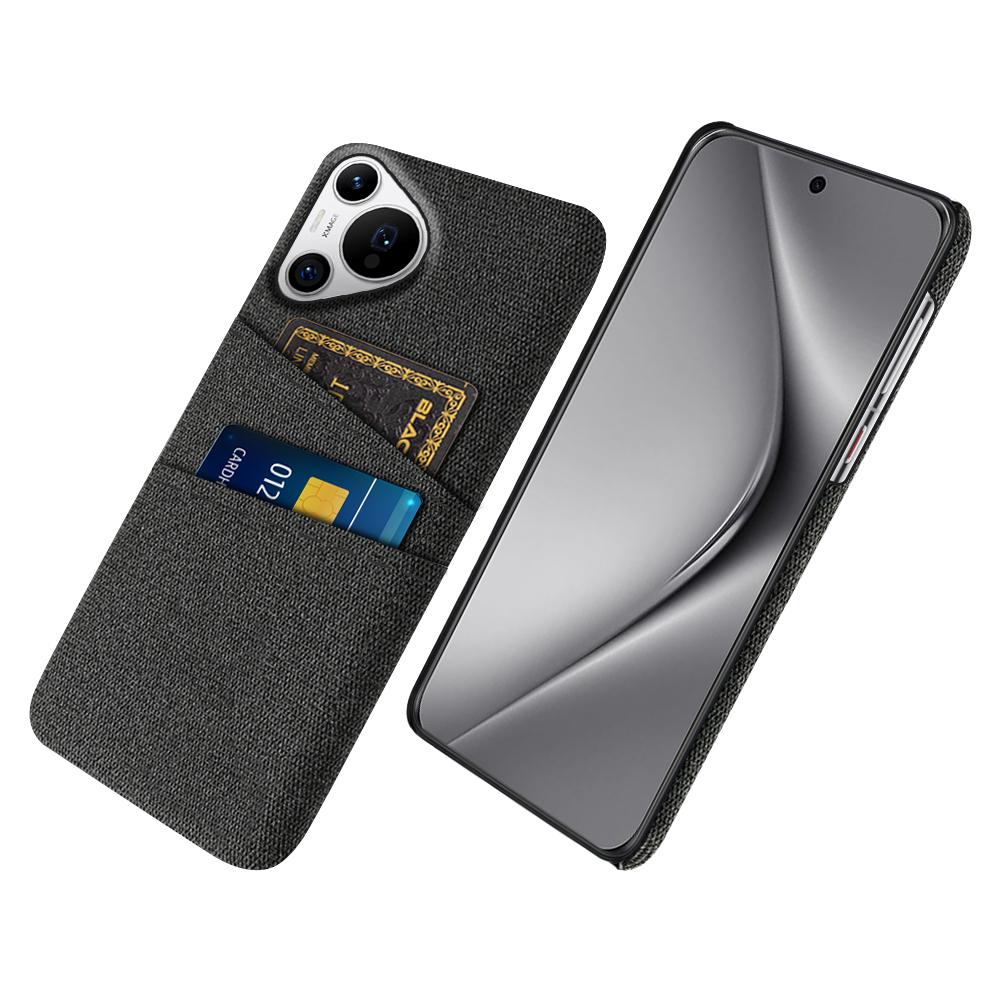 For Huawei Pura 70 Pro/Pura 70 Pro+ Case Card Holder Hard PC with Cloth Phone Protection Cover