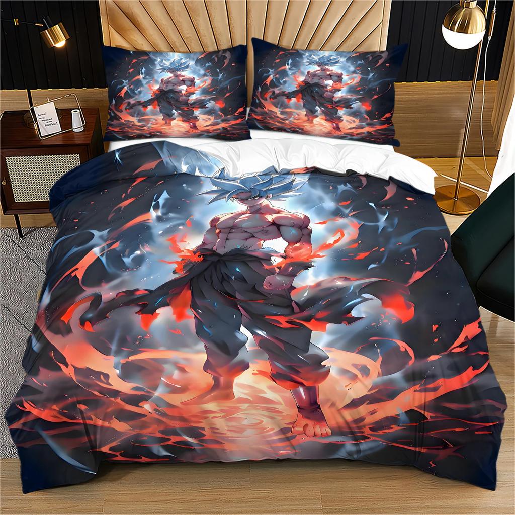 Anime 3D-Dragon-Ball Pattern Bedding Set Pillowcases 2/3pcs Duvet Cover Kids Teen Bedroom All Season Decorative Bed Set