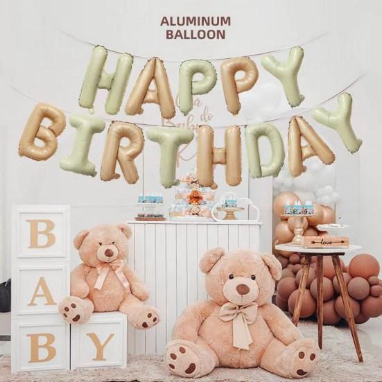 1 Set Happy Birthday Balloon Aluminum Foil Letter Shape Party Balloon Decoration for Birthday Celebration!