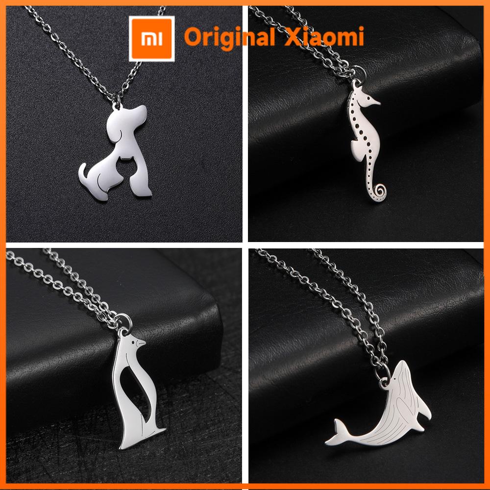 Xiaomi Skyrim Stainless Steel Animal Choker Necklace Dog Cat Dolphin Penguin Seahorse Pendant Necklaces Jewelry Gift for Women