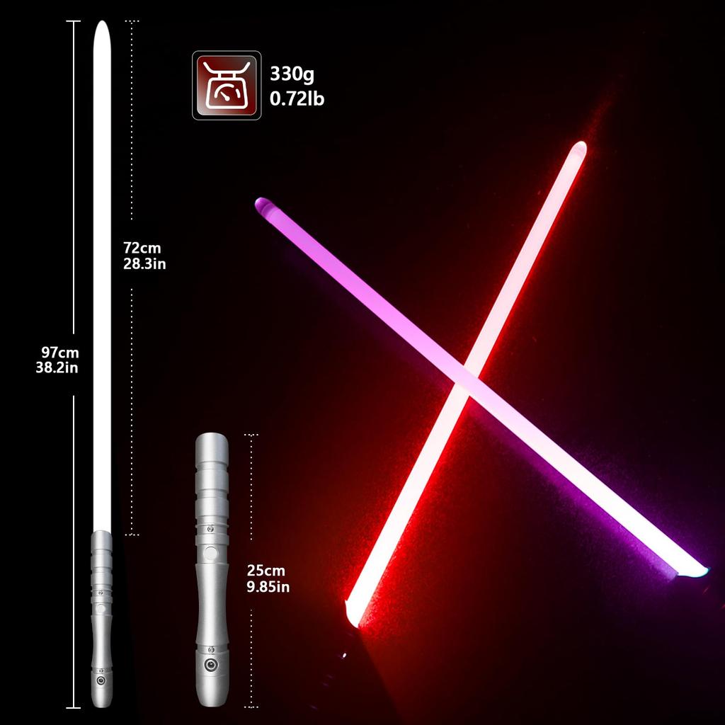 YDDSABER Lightsaber LED Blade Metal Hilt Force FX Lightsaber Sound Effect Sensor Equipped with Rechargeable Light Up Sword (Silver Hilt Red Blade)