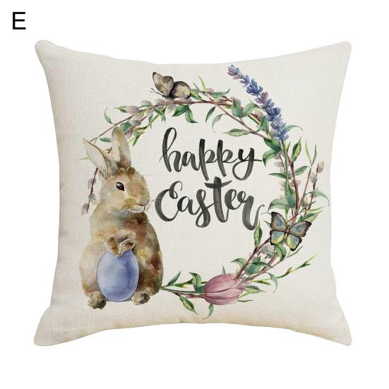 Наволочка со скрытой молнией, пыленепроницаемая льняная наволочка с изображением счастливого пасхального кролика, домашний декор, товары для дома