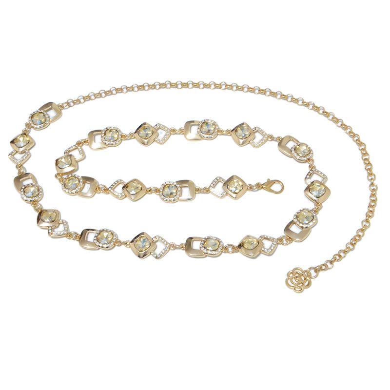Women's belly dance big rhinestone waist chain women's rhinestone diamond metal chain waist chain