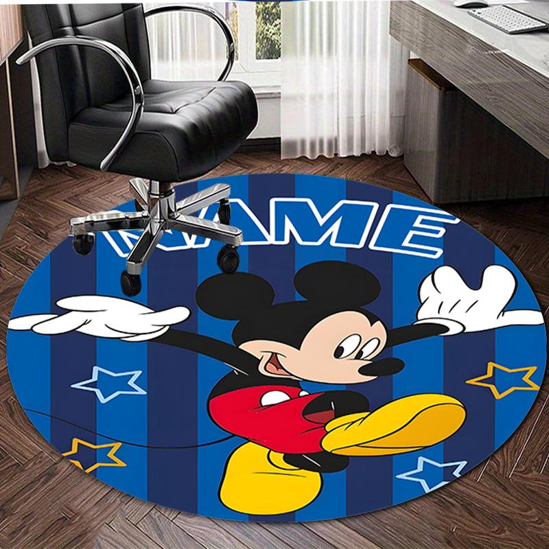 Personalized M-Mickey Round Chair Office Rug - Perfect for Mat, Office Chair & More - Ideal Gift for Birthdays and Holidays