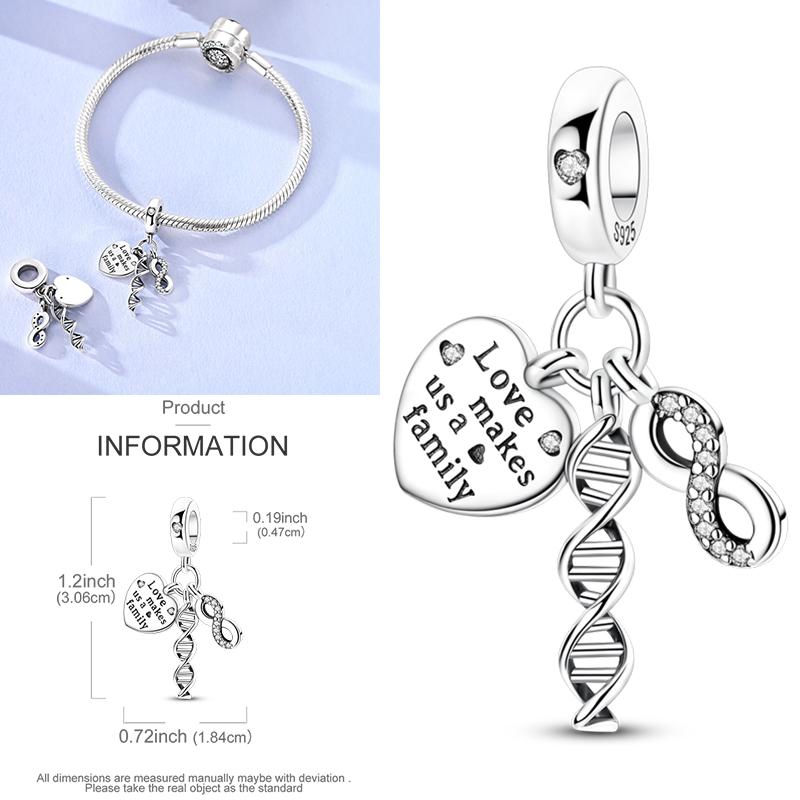 Charms Plata De Ley 925 Devil's Eye Infinity Eternal Symbol Dragonfly Positioning Buckle Charms Fit Women DIY Jewelry