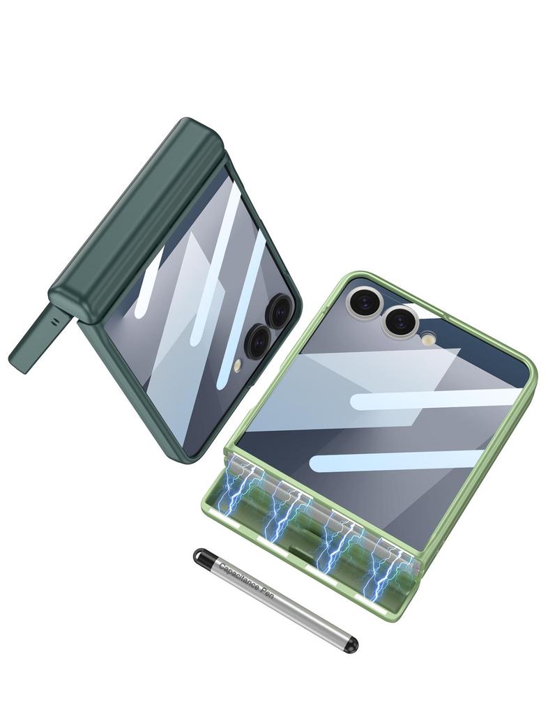 Чехол для Samsung Z Flip7: Модный Магнитный Защитный Чехол с Держателем для Стилуса
