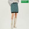  Benetton Цветовая схема Бокаши Трикотажная юбка Bask60261 Gn