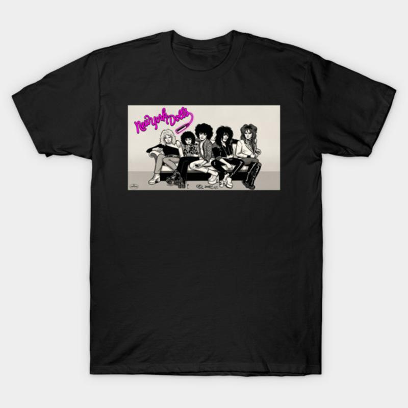 New York Dolls First Album Cartoon Drawing Tshirt