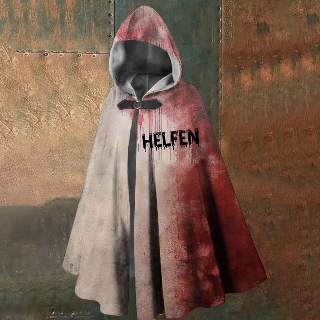 Хэллоуин Кровавое Пятно Принт - Унисекс Длинный Капюшон Плащ