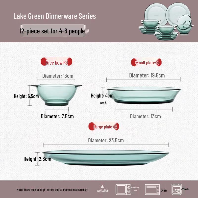 Corning 12-Piece Heat-Resistant Glass Dinnerware Set