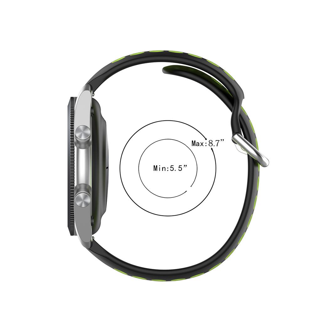 R840 22мм Двухцветный Силиконовый Спортивный Ремешок для Смарт-часов для Samsung Galaxy Watch 3 45мм/Huawei Watch 3/Watch 3 Pro