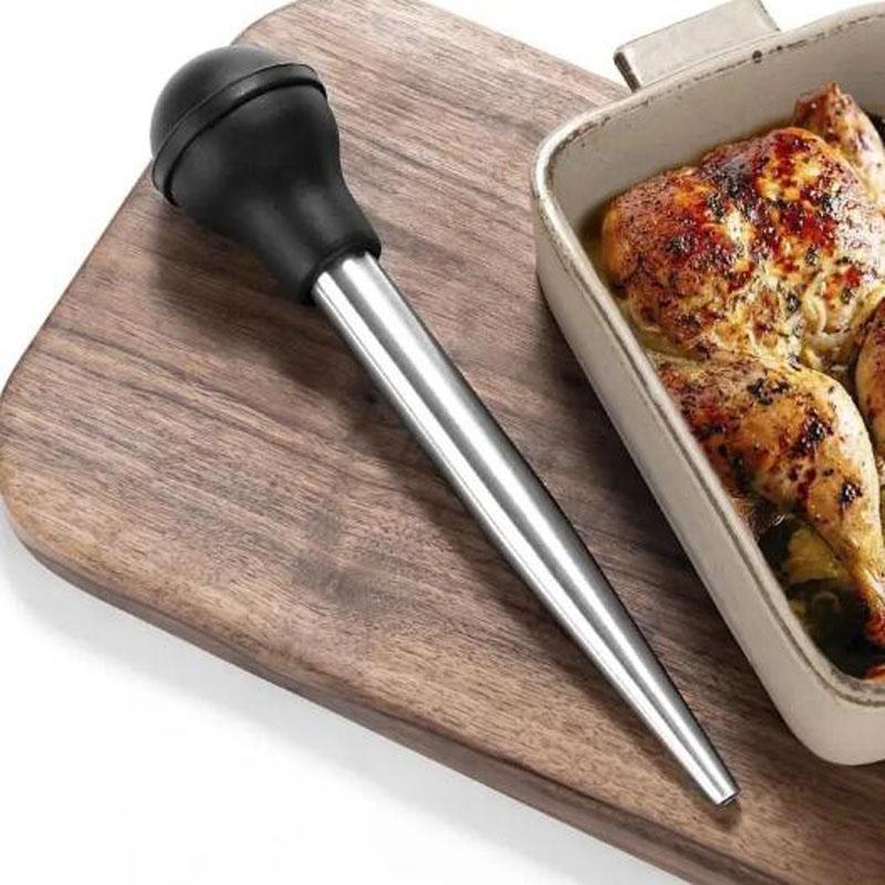 Шприцы для индейки для приготовления пищи Шприцы для полива Дня благодарения Нержавеющая сталь Шприц для индейки с иглой и для чистки