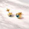 Waterproof Eye Necklace Titanium Demon Eye Earrings Blue Eyes Choker Chain  Lucky Jewelry