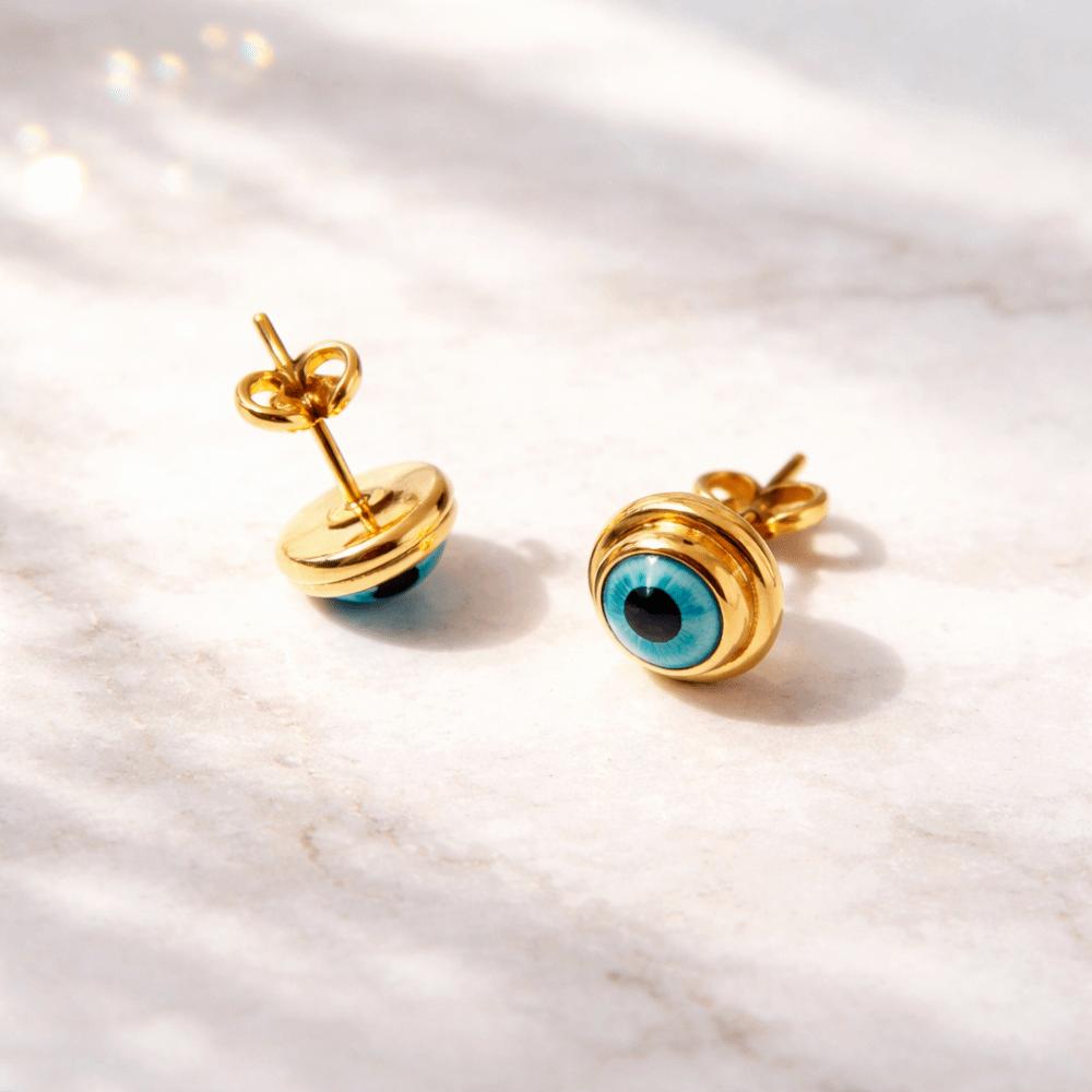 Waterproof Eye Necklace Titanium Demon Eye Earrings Blue Eyes Choker Chain Lucky Jewelry