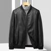 Весенне-осенняя мужская тонкая кожаная куртка в тонкую клетку, мужская корейская тонкая мужская кожаная куртка с бейсбольным воротником