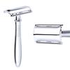Manual Chrome Long Handle Barber Shaving Safety Blade Razor Classic Stainless Shaver Face Care Tool