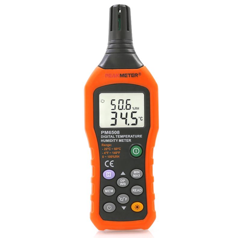 PEAKMETER PM6508 Digital Thermometer Hygrometer High Precision Professional Grade LCD Display Temperature and Humidity Meter
