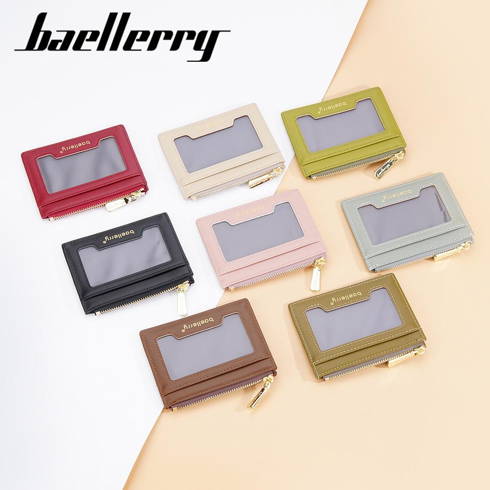 Женский короткий кошелек Baellerry из искусственной кожи, кошелек на молнии для монет, простой модный держатель для карт, держатель для водительского удостоверения, ключница