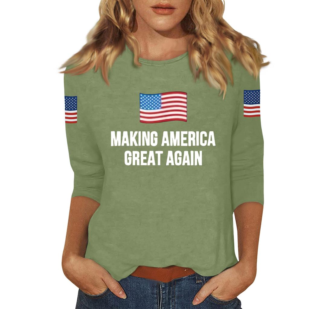 Women's Casual Fashionable Sexy Comfortable Neck Three-Quarter Sleeve Top