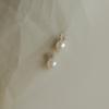 925 Sterling Silver Plating 14K Gold Earrings Simulated Pearl Zircon Rabbit Earrings for Women Cute Sweet Jewelry Gift