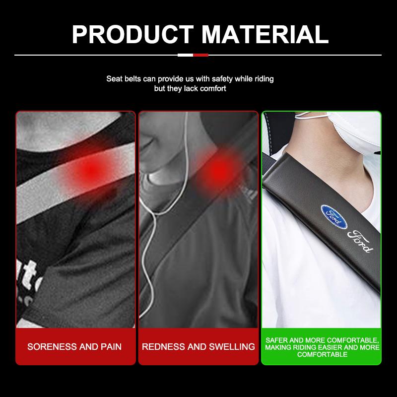 1/2PCS Car Seat Belt Covers Shoulder Cushion Protector Pad For Ford Fiesta mk7 mk5 mk8 mk4 mk6 1995-2011 2012 2013-2023