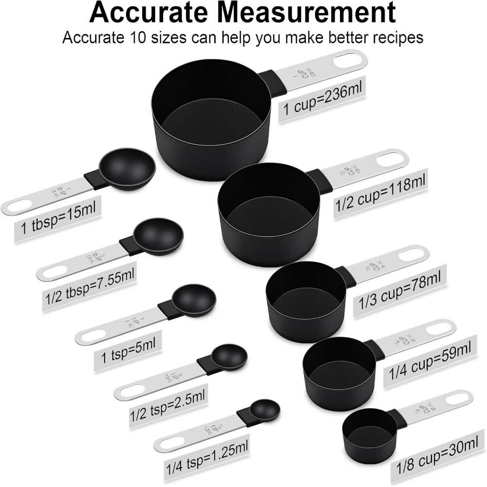10PCS Plastic Measuring Spoons Set Stackable Measuring Cup and Spoon Set Baking Tool
