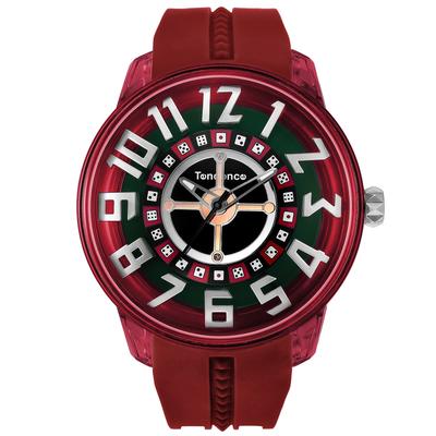King Dome TY023011 Men's Watch Quartz 50mm Green Dial Red Polyamide Case Mineral Glass