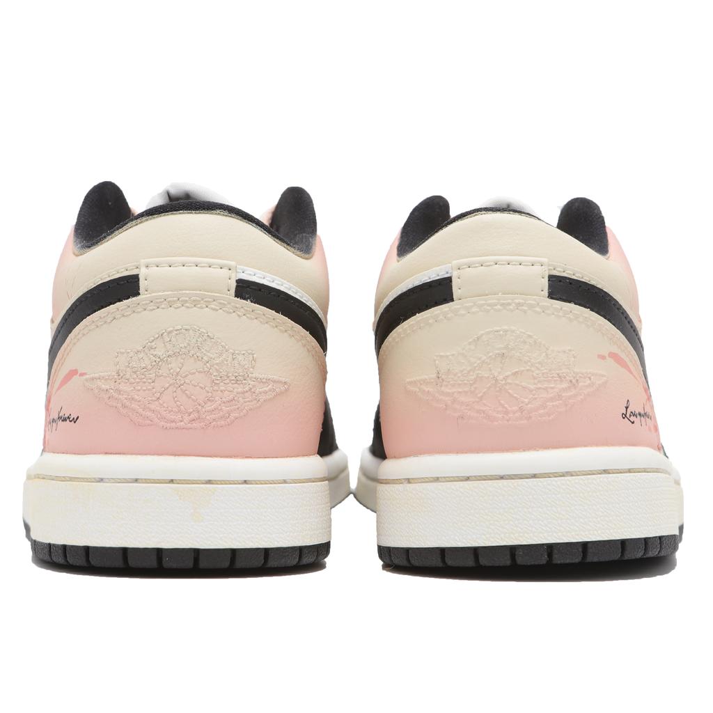 Jordan Air Jordan 1 Устойчивые к истиранию Устойчивые к истиранию Низкие винтажные баскетбольные кроссовки Женские Черный Розовый DC0774-101(Команда24-)