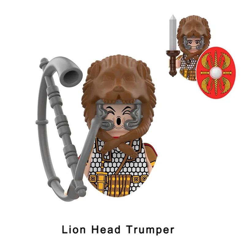 Детские игрушки Средневековые военные фигурки Модель вооруженной пехоты Римский центурион Трубачи Сборка Модель Строительные блоки Подарки для мальчиков