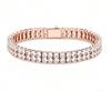 European and American Hip Hop Jewelry Brass Base Prong Setting CZ Autumn Fashion Double Row 10mm Tennis Chain Bracelet