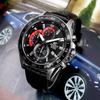 Edifice Dynamic Sporty Design Luxury Chrono Leather Watch EFV-550L-1A