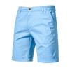 European and American Men's Cotton Slim Fit Shorts In Solid Colors for Summer Casual Wear