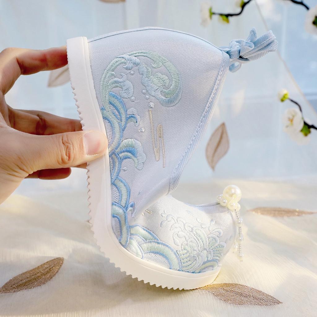 Embroidered Shoes Hanfu Shoes Han Element Ancient Cloth Shoes The Inner Height of The Shoes Increases By 6cm