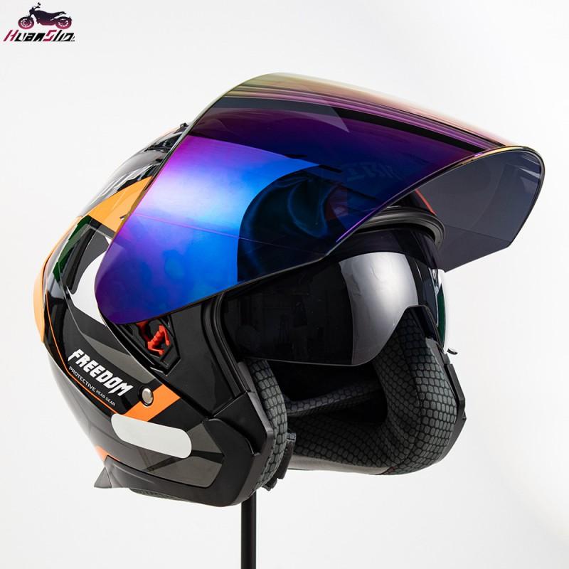 3/4 Open Face Motorcycle Helmet Men Women Scooter Cruiser Riding Safety Gear