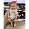 7" Micro Preemie Full Body Silicone Monkey Baby Doll Lux Lifelike Mini Reborn Doll Surprice Children Anti-Stress, Feel Real(Girl)