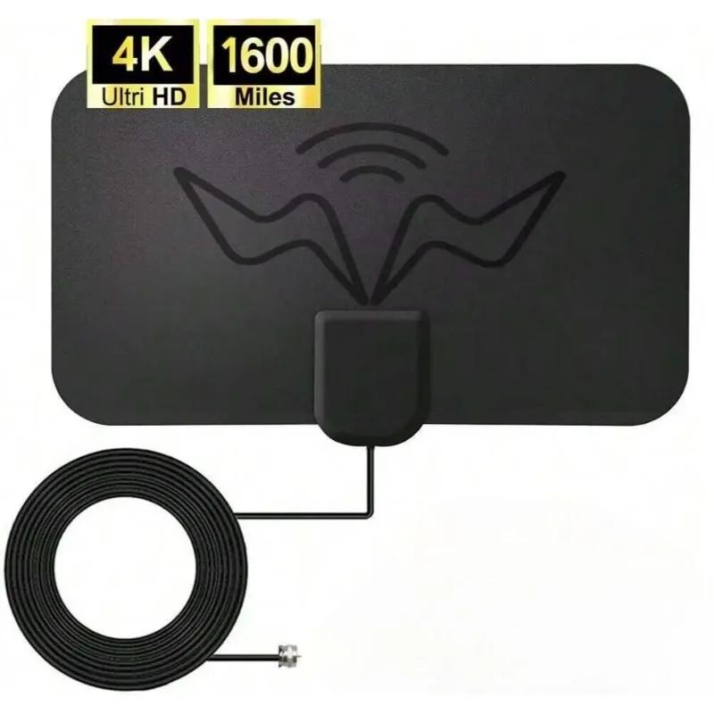 4K Высокий коэффициент усиления HD ТВ DTV Бокс Цифровая ТВ антенна Вилка ЕС Усилитель Активная комнатная антенна HD Плоский дизайн С усилителем сигнала