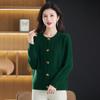 Женский свитер-кардиган с толстой кабельной вязкой и круглым вырезом на осень/зиму 2025 - Модная, универсальная и уютная верхняя одежда