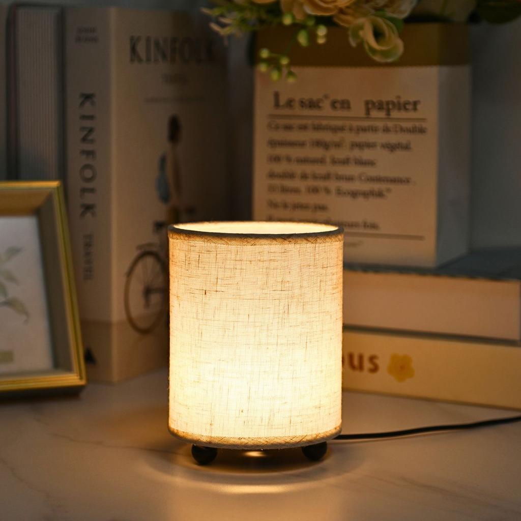 Минималистичная тканевая настольная лампа, кнопка-переключатель USB, мягкое теплое освещение, настольная лампа для чтения, свет для спальни, гостиной, офиса